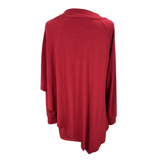 Soft Surroundings Red Madeline Tunic Medium Cape Overlay V-Neck Raglan Sleeves - Picture 6 of 10